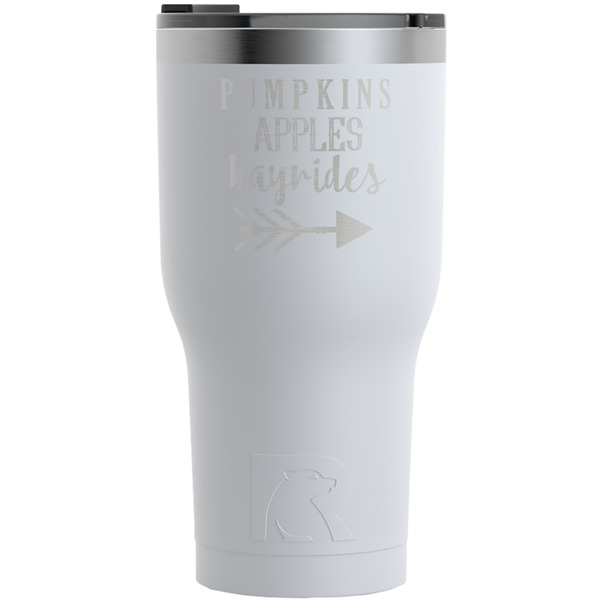 Custom Fall Quotes and Sayings RTIC Tumbler - White - Engraved Front