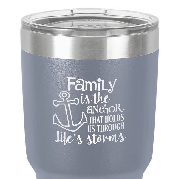 Family Quotes and Sayings 30 oz Stainless Steel Ringneck Tumbler - Grey - Close Up