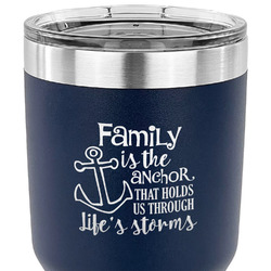 Family Quotes and Sayings 30 oz Stainless Steel Tumbler - Navy - Single Sided
