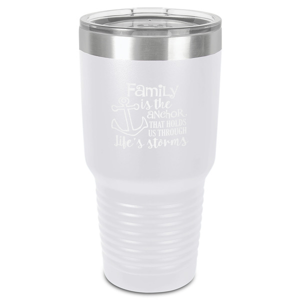 Family Quotes and Sayings 30 oz Stainless Steel Ringneck Tumbler - White - Front