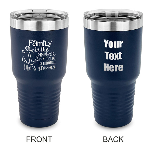 Custom Family Quotes and Sayings 30 oz Stainless Steel Tumbler - Navy - Double Sided