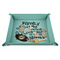 Family Quotes and Sayings 9" x 9" Teal Leatherette Snap Up Tray - STYLED