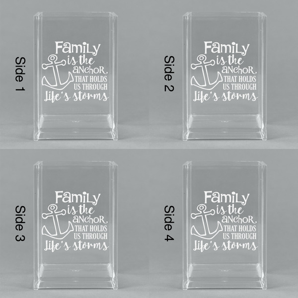 Family Quotes and Sayings Acrylic Pen Holder - All Sides