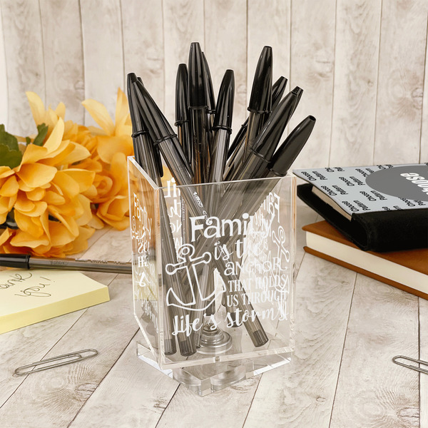 Family Quotes and Sayings Acrylic Pencil Holder - IN CONTEXT