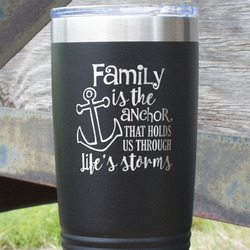 Family Quotes and Sayings 20 oz Stainless Steel Tumbler - Black - Double Sided
