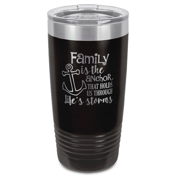 Family Quotes and Sayings Black Polar Camel Tumbler - 20oz - Front