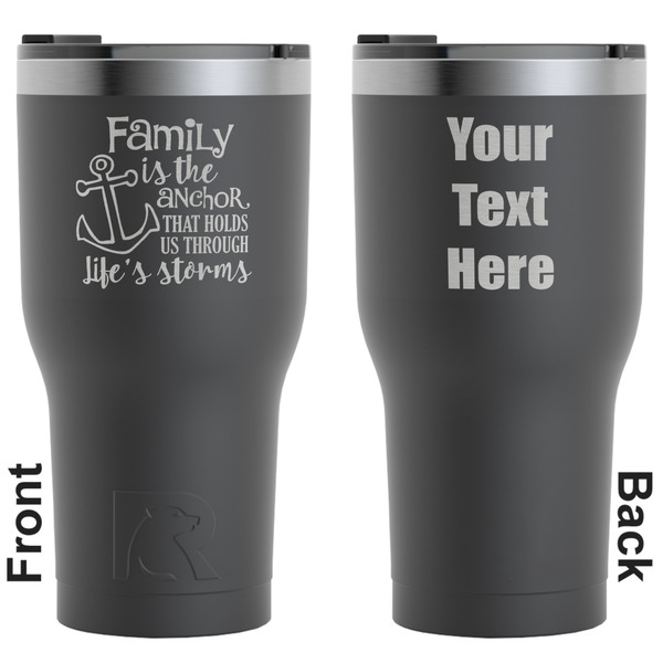 Custom Family Quotes and Sayings RTIC Tumbler - Black - Engraved Front & Back (Personalized)
