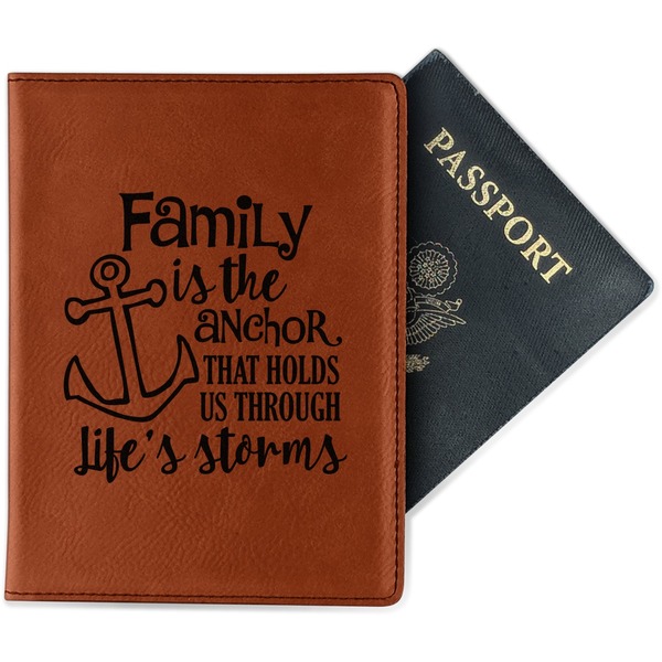 Custom Family Quotes and Sayings Passport Holder - Faux Leather - Double Sided