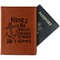 Family Quotes and Sayings Cognac Leather Passport Holder With Passport - Main