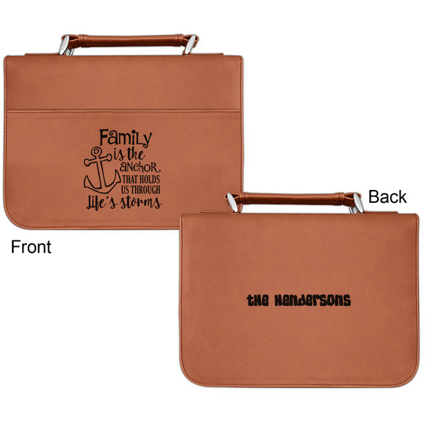 Family Quotes and Sayings Cognac Leatherette Bible Covers - Small Double Sided Apvl