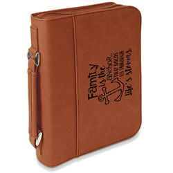 Family Quotes and Sayings Leatherette Book / Bible Cover with Handle & Zipper