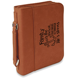 Family Quotes and Sayings Leatherette Bible Cover with Handle & Zipper
