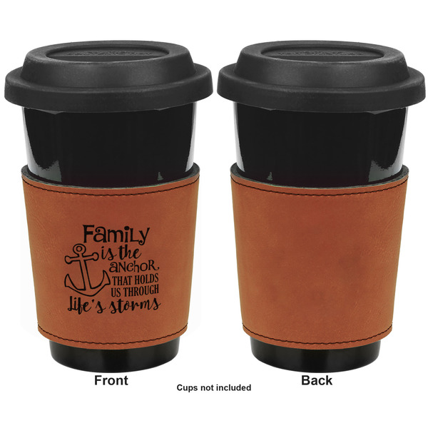 Family Quotes and Sayings Cognac Leatherette Mug Sleeve - Single Sided Apvl