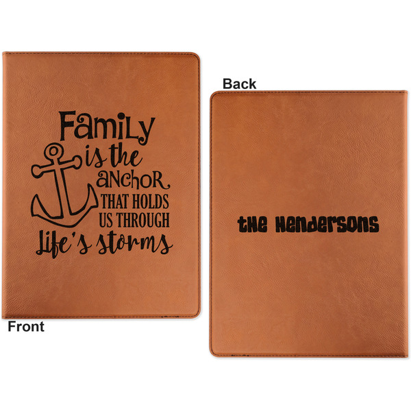 Family Quotes and Sayings Cognac Leatherette Portfolios with Notepad - Small - Double Sided- Apvl