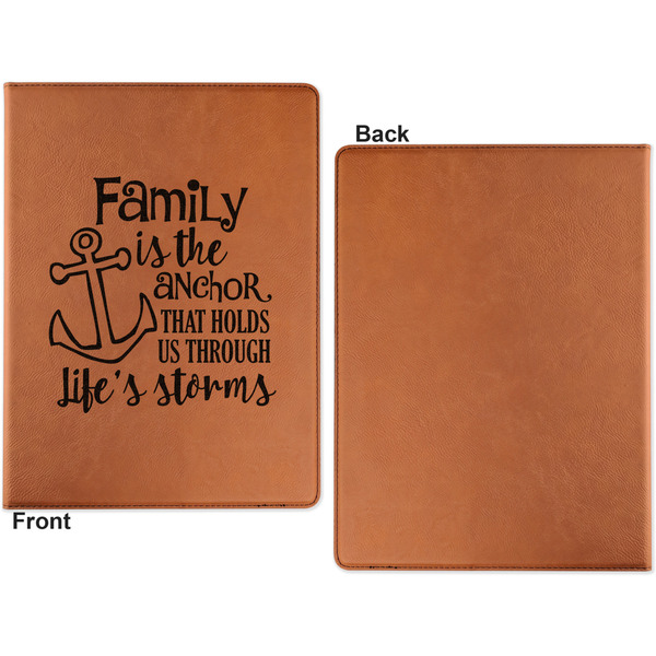 Family Quotes and Sayings Cognac Leatherette Portfolios with Notepad - Small - Single Sided- Apvl