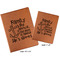 Family Quotes and Sayings Cognac Leatherette Portfolios with Notepads - Compare Sizes