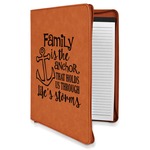 Family Quotes and Sayings Leatherette Zipper Portfolio with Notepad