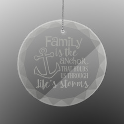 Family Quotes and Sayings Engraved Glass Ornament - Round