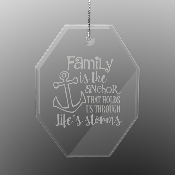 Custom Family Quotes and Sayings Engraved Glass Ornament - Octagon