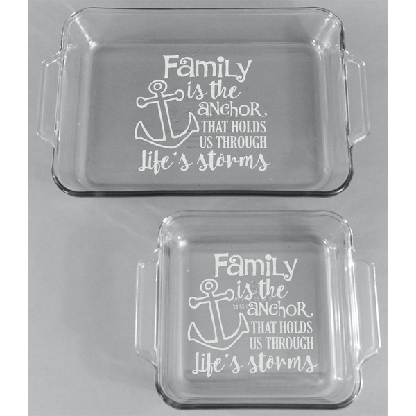 Family Quotes and Sayings Glass Baking Dish Set - FRONT
