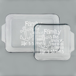 Family Quotes and Sayings Set of Glass Baking & Cake Dish - 13in x 9in & 8in x 8in