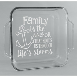 Family Quotes and Sayings Glass Cake Dish - 8in x 8in
