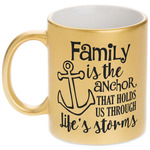 Family Quotes and Sayings Metallic Gold Mug