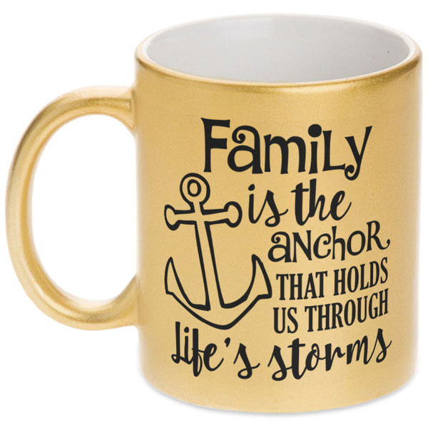 Custom Family Quotes and Sayings Metallic Gold Mug