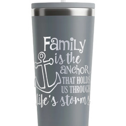 Family Quotes and Sayings RTIC Everyday Tumbler with Straw - 28oz - Grey - Single-Sided