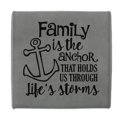 Family Quotes and Sayings Jewelry Gift Box - Engraved Leather Lid