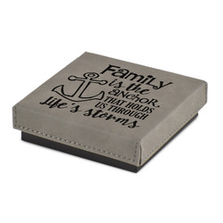Family Quotes and Sayings Jewelry Gift Box - Engraved Leather Lid