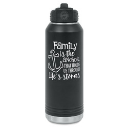 Family Quotes and Sayings Water Bottle - Laser Engraved - Front