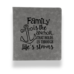 Family Quotes and Sayings Leather Binder - 1" - Grey