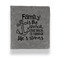 Family Quotes and Sayings Leather Binder - 1" - Grey - Front View