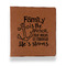 Family Quotes and Sayings Leather Binder - 1" - Rawhide - Front View