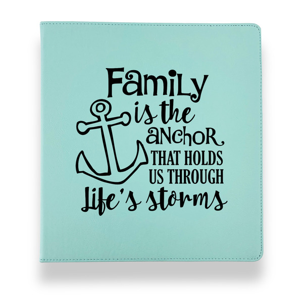 Custom Family Quotes and Sayings Leather Binder - 1" - Teal