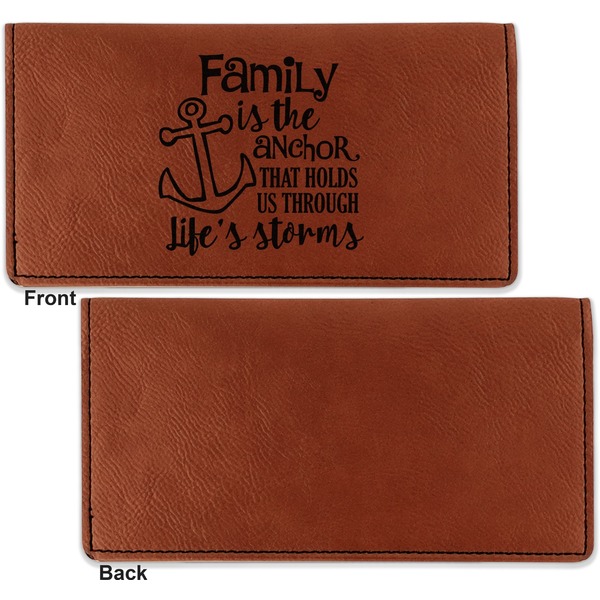Family Quotes and Sayings Leather Checkbook Holder Front and Back Single Sided - Apvl