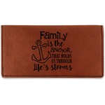 Family Quotes and Sayings Leatherette Checkbook Holder - Double Sided (Personalized)