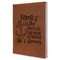 Family Quotes and Sayings Leather Sketchbook - Large - Double Sided - Angled View