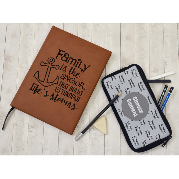 Family Quotes and Sayings Leather Sketchbook - Large - Single Sided - In Context