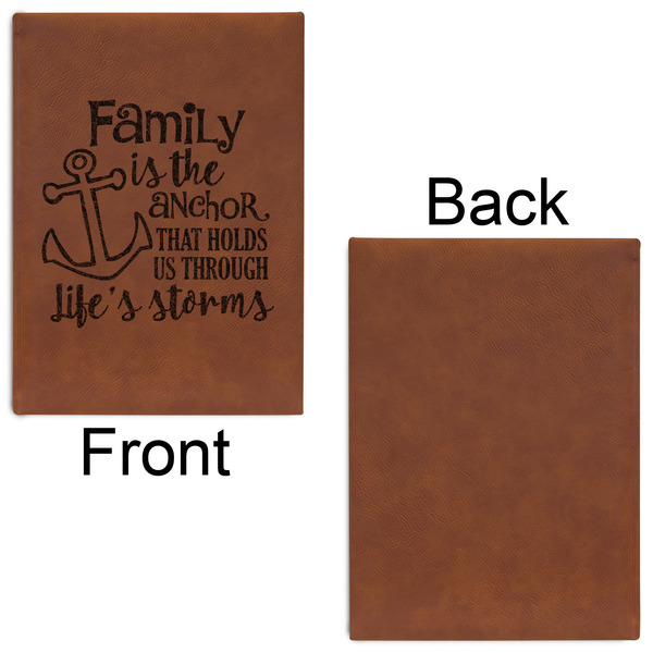 Family Quotes and Sayings Leatherette Journal - Large - Single Sided - Front & Back View