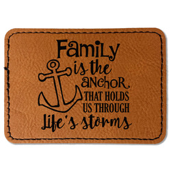 Family Quotes and Sayings Faux Leather Iron On Patch - Rectangle