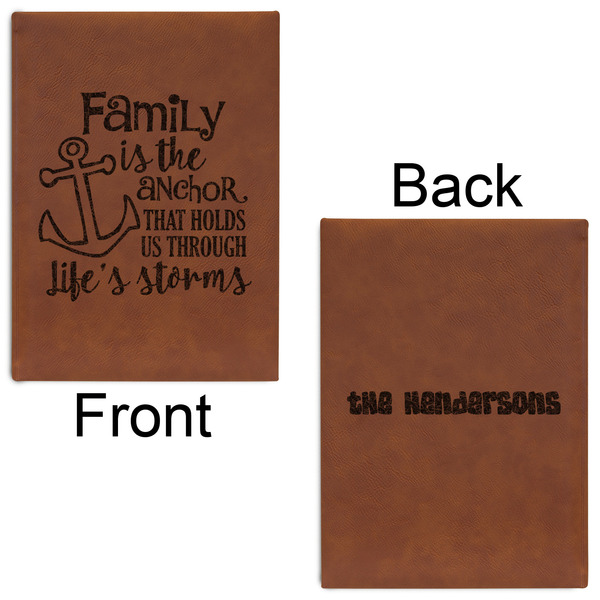 Family Quotes and Sayings Leatherette Sketchbooks - Large - Double Sided - Front & Back View