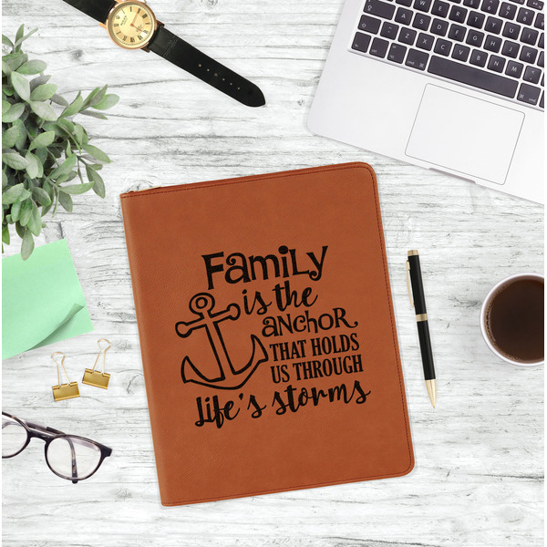 Family Quotes and Sayings Leatherette Zipper Portfolio - Lifestyle Photo