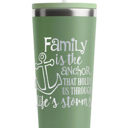 Family Quotes and Sayings RTIC Everyday Tumbler with Straw - 28oz - Light Green - Single-Sided