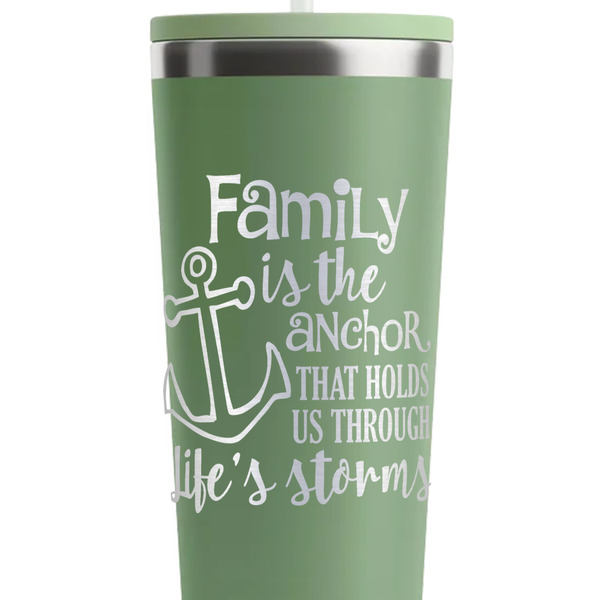 Family Quotes and Sayings Light Green RTIC Everyday Tumbler - 28 oz. - Close Up