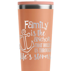 Family Quotes and Sayings RTIC Everyday Tumbler with Straw - 28oz - Peach - Double-Sided