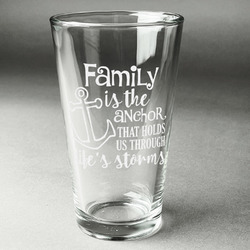 Family Quotes and Sayings Pint Glass - Engraved (Single)