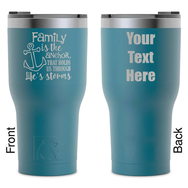 Custom Family Quotes and Sayings RTIC Tumbler - Dark Teal - Laser Engraved - Double-Sided