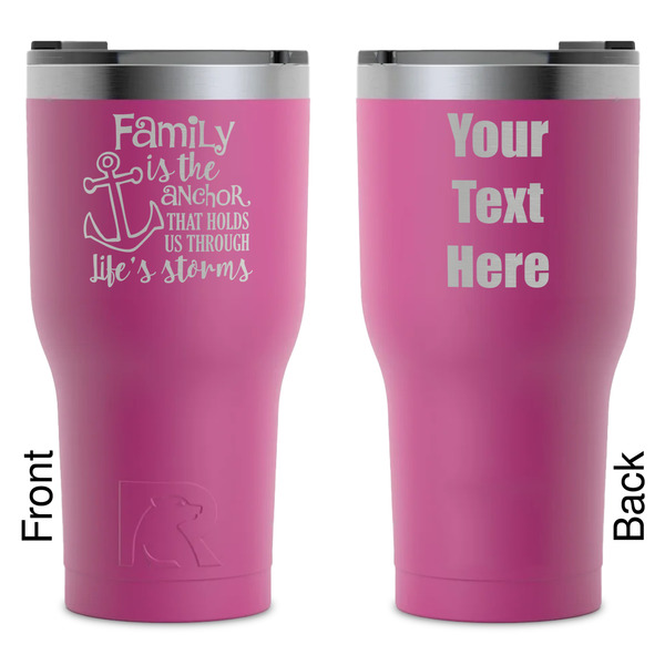 Custom Family Quotes and Sayings RTIC Tumbler - Magenta - Laser Engraved - Double-Sided